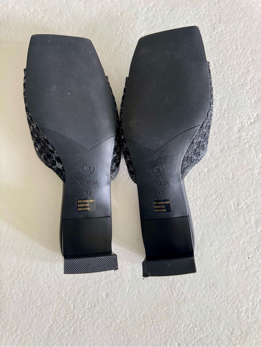 Vivaia Black Knit Slide Heels - Women's Slip-On Mule - Picture 2 of 2